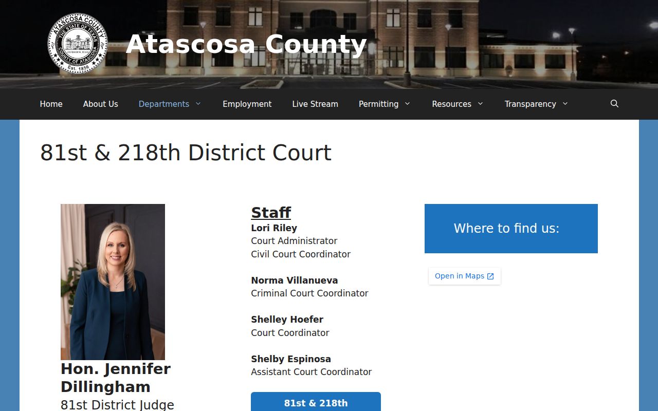 Atascosa County arrest warrant records, 81st and 218th District Court page
