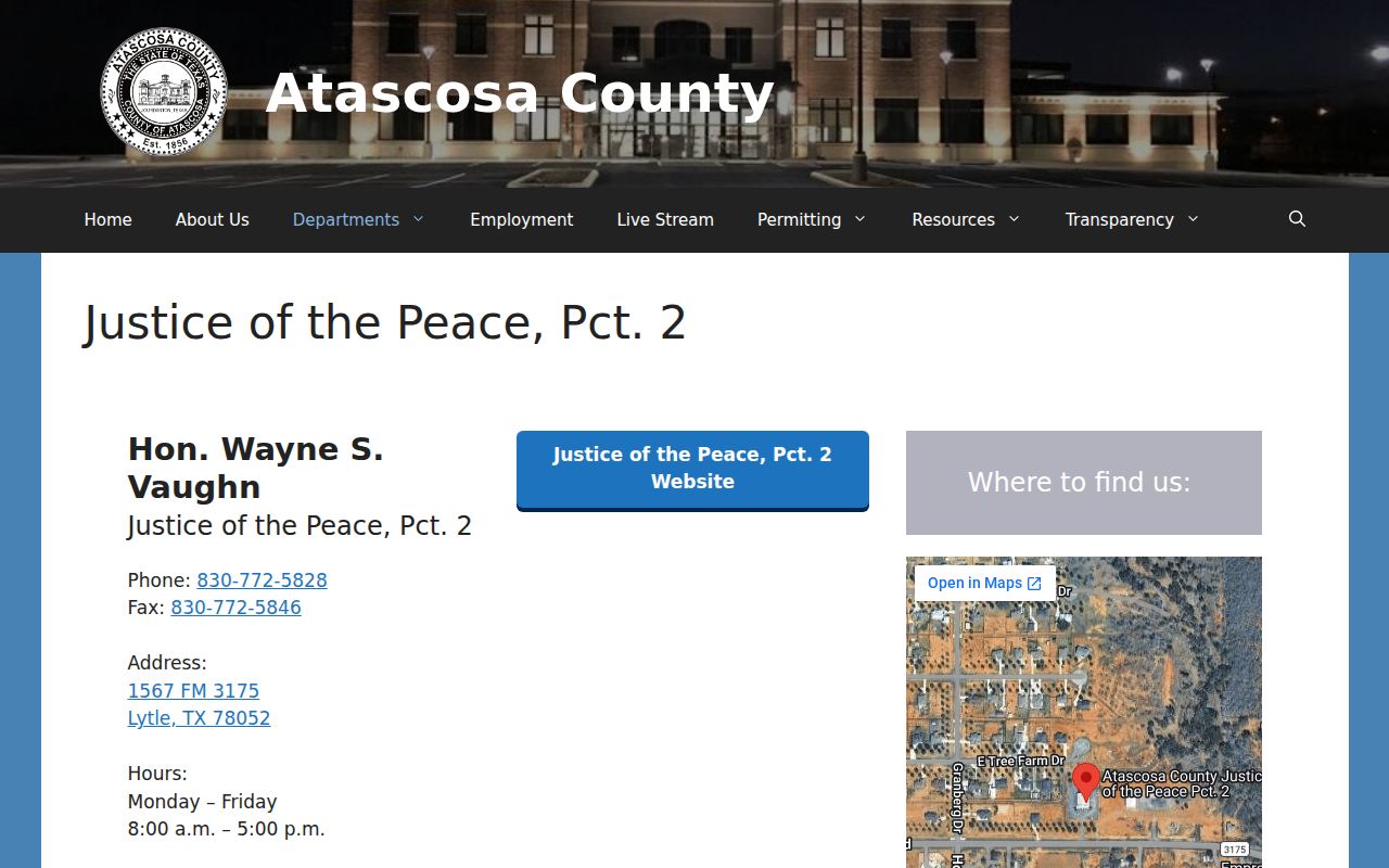 Atascosa County bench warrant lookup, JP2 citation and FTA instructions
