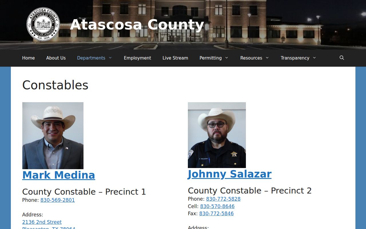 Atascosa County arrest warrants, constable legal-document service role